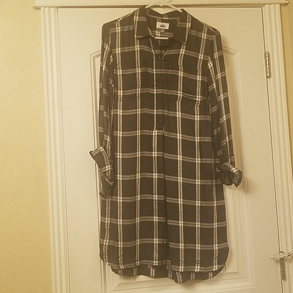 Gray shirt dress